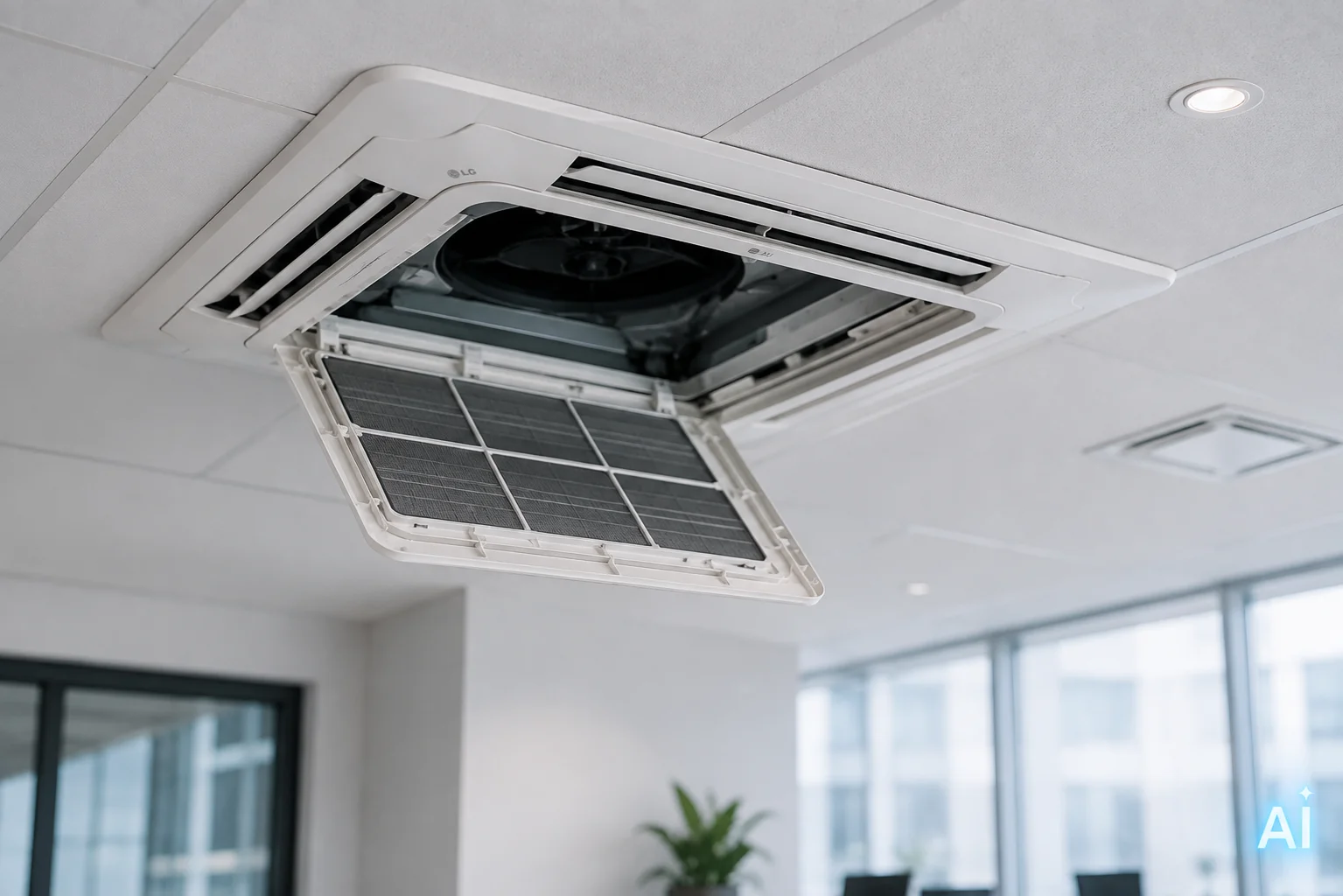 Serwis i gwarancja klimatyzacji dla biznesu – jednostka kasetonowa LG | ARSEM